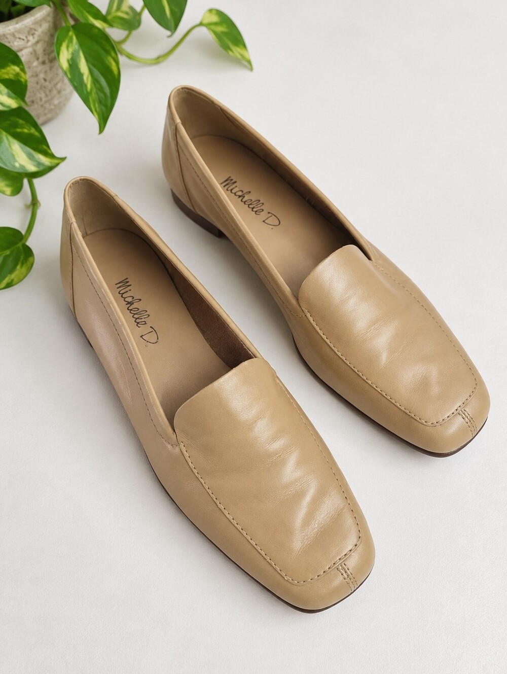 Michelle D Tan Soft Leather Loafers